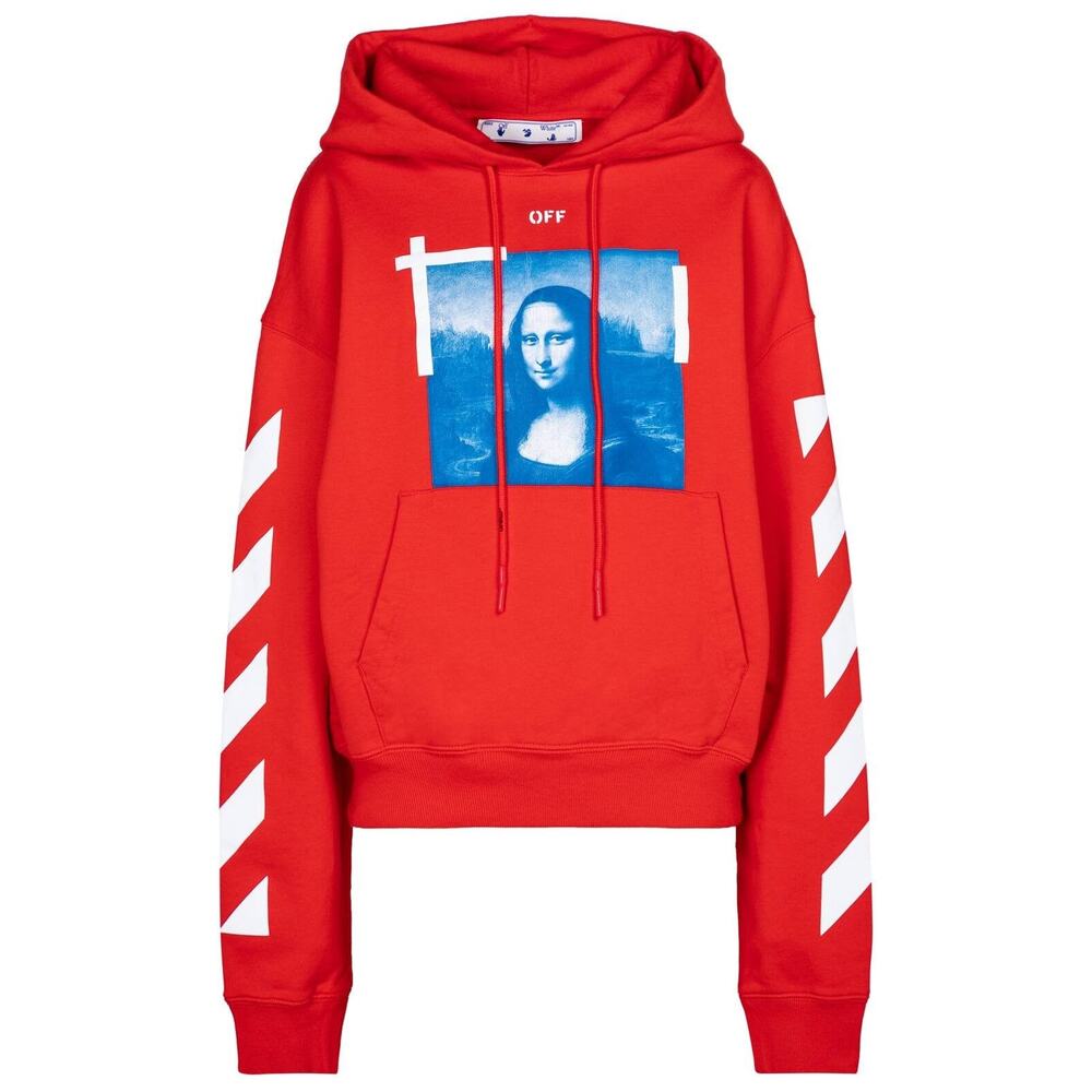 Off-White Arrows Printed Cotton Jersey Hoodie - S